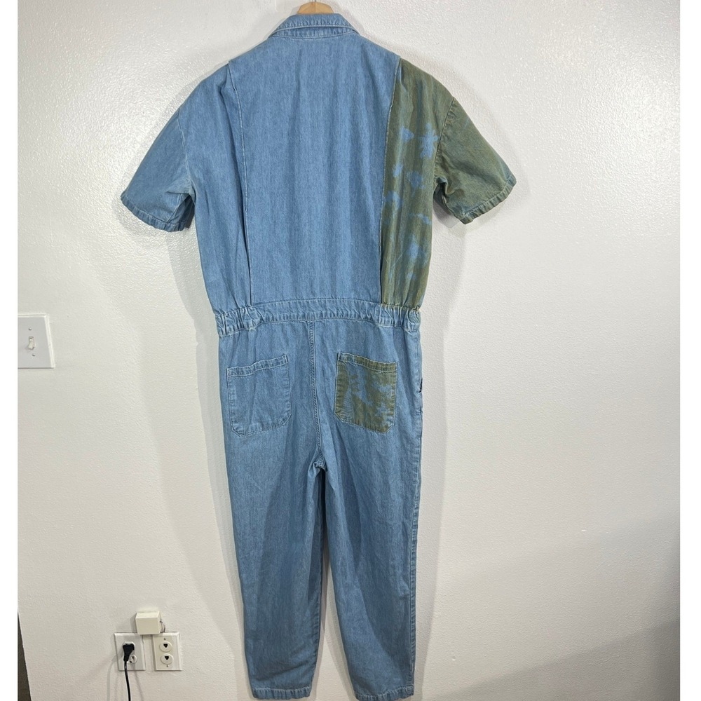 ASOS DESIGN Denim Boilersuit‎ Cyanotype Floral Patchwork Men's W30 L32 (Unisex) - Picture 3 of 10
